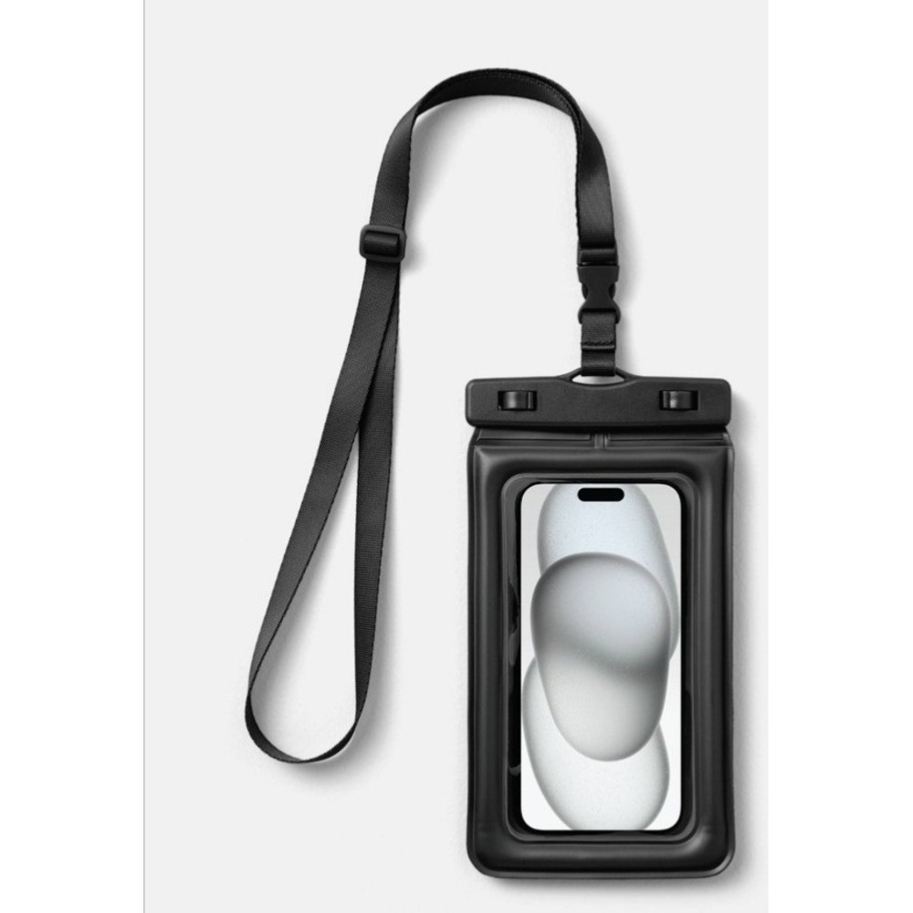 Heyday Waterproof Phone Pouch with Lanyard | Durable Protection for Beach Black